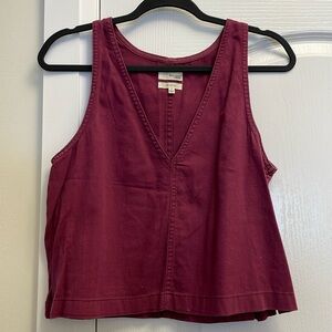 Aritzia Wilfred Free cropped v-neck cotton sleeveless top